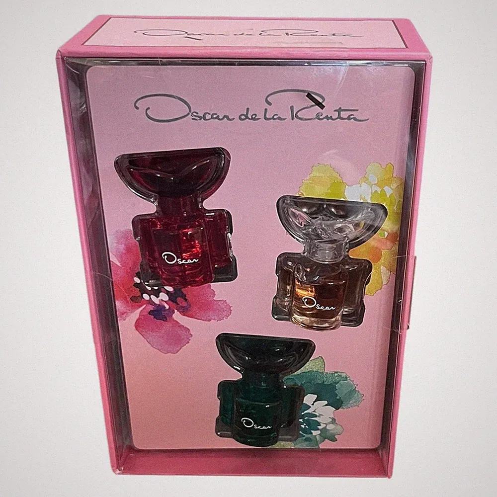 New Oscar De La Renta 3 Pieces Mini Perfume Gift Set 0.25 FL Oz Each New