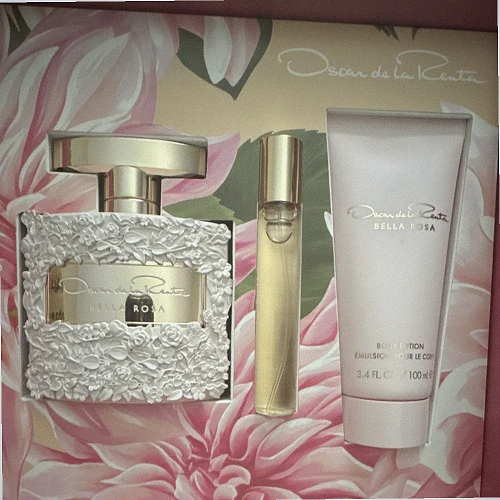 Oscar de la Renta Bella Rosa Gift Set with Body Lotion & Perfume 3.4 fl oz